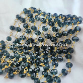 Sale!!!! Swiss Topaz Beaded Chain, Necklace Chain, Wire Wrapped Gemstone Beaded Chain, Rosary Beaded Chain – SELLING BY FOOT